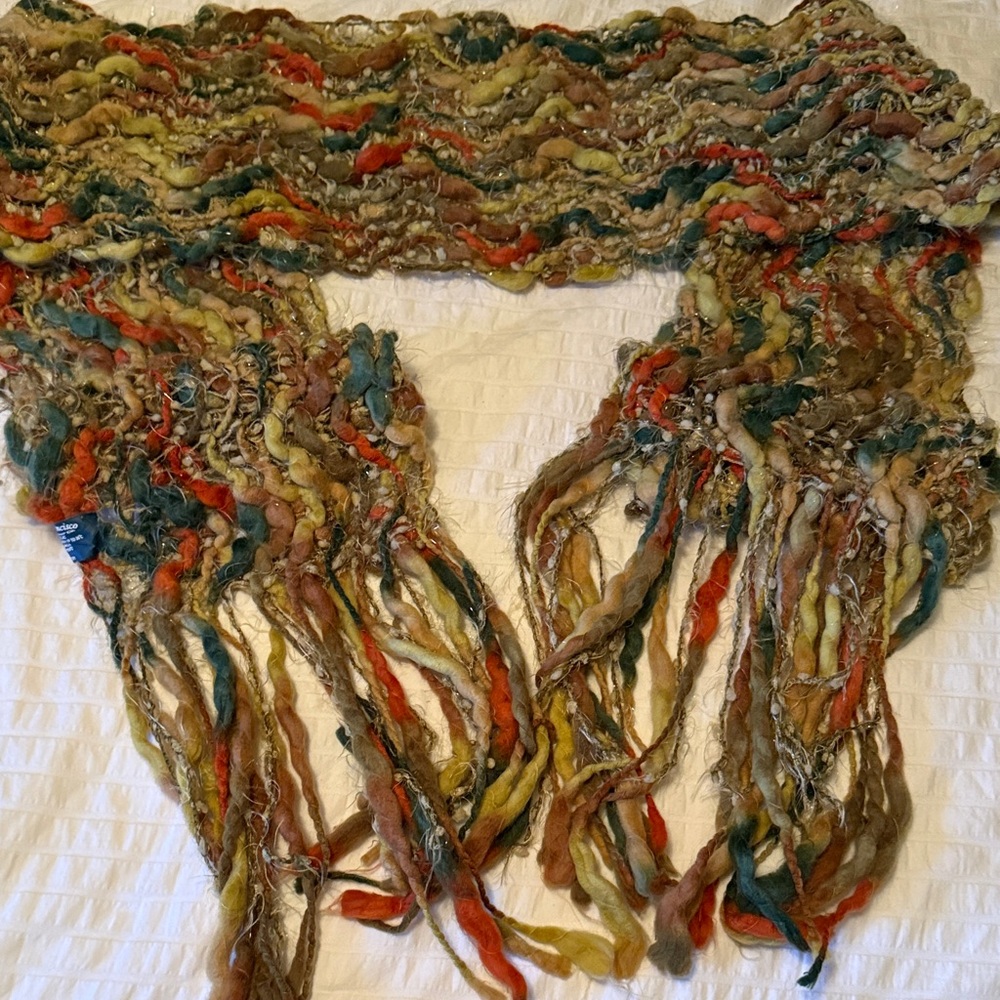 Long Colorful Handmade Scarf EUC